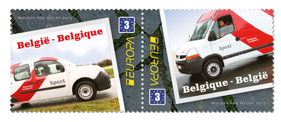 Bpost zegel postauto's